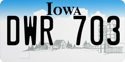 IA license plate DWR703