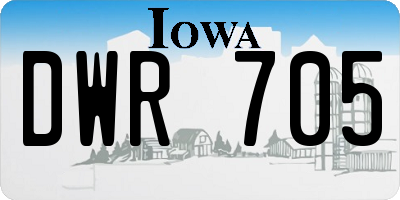 IA license plate DWR705