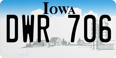 IA license plate DWR706