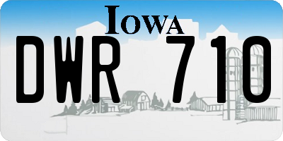 IA license plate DWR710