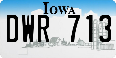 IA license plate DWR713
