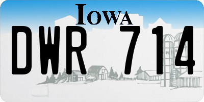 IA license plate DWR714
