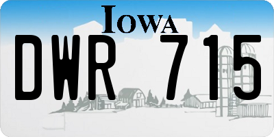 IA license plate DWR715