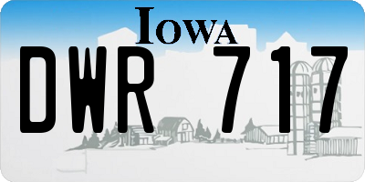 IA license plate DWR717