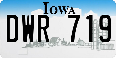IA license plate DWR719