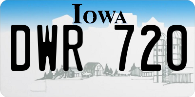IA license plate DWR720