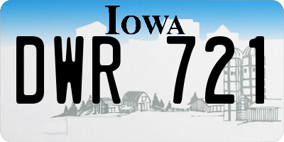 IA license plate DWR721