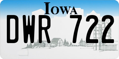 IA license plate DWR722