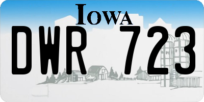 IA license plate DWR723