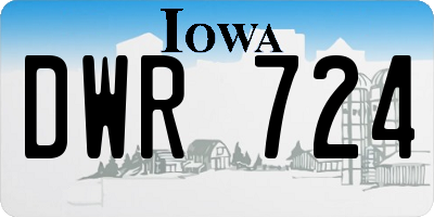 IA license plate DWR724