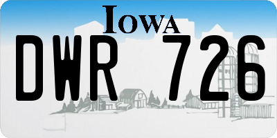 IA license plate DWR726