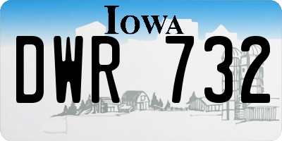 IA license plate DWR732