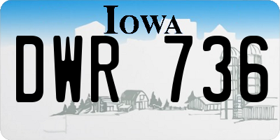IA license plate DWR736