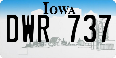IA license plate DWR737