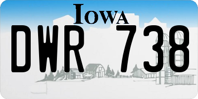 IA license plate DWR738
