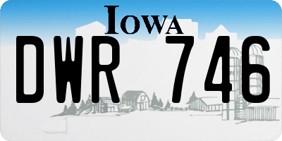 IA license plate DWR746