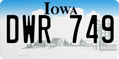 IA license plate DWR749