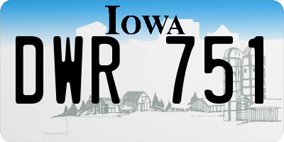 IA license plate DWR751