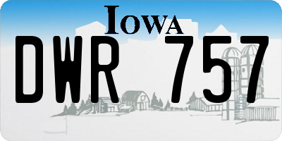 IA license plate DWR757