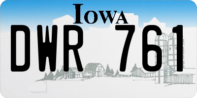 IA license plate DWR761