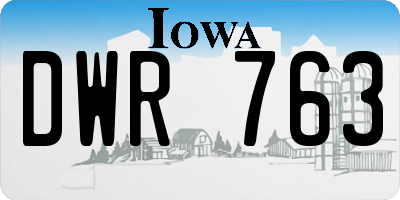 IA license plate DWR763