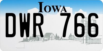 IA license plate DWR766