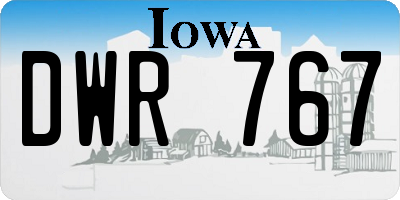 IA license plate DWR767