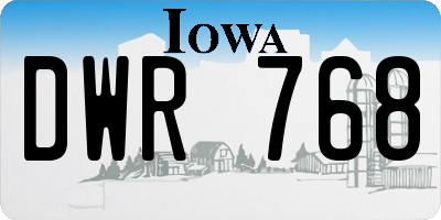 IA license plate DWR768