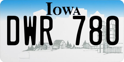 IA license plate DWR780