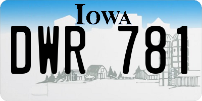 IA license plate DWR781