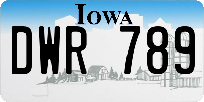 IA license plate DWR789