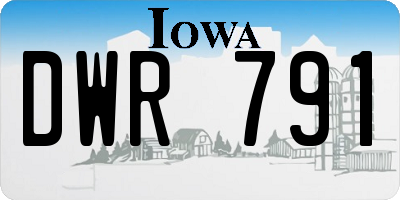IA license plate DWR791