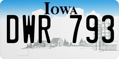 IA license plate DWR793