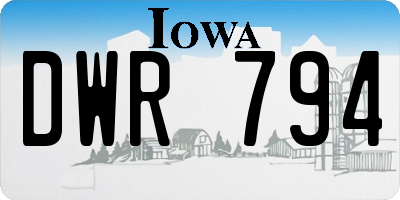 IA license plate DWR794