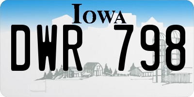 IA license plate DWR798