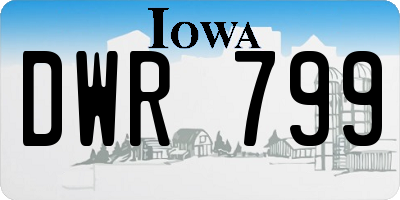 IA license plate DWR799