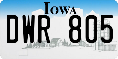 IA license plate DWR805