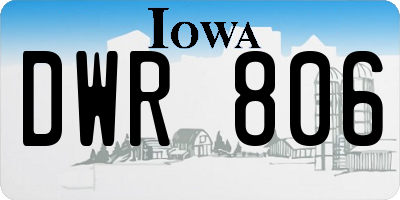 IA license plate DWR806