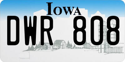 IA license plate DWR808