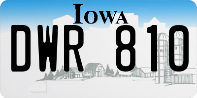 IA license plate DWR810