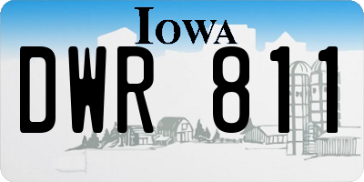 IA license plate DWR811