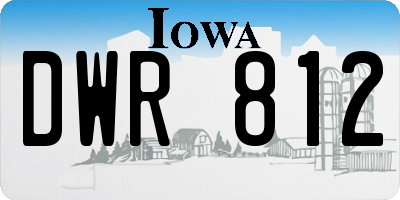 IA license plate DWR812