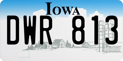 IA license plate DWR813