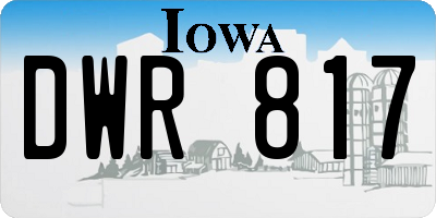 IA license plate DWR817