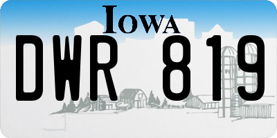 IA license plate DWR819