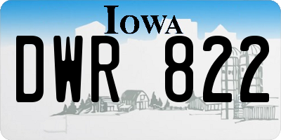 IA license plate DWR822