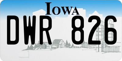 IA license plate DWR826