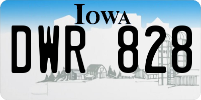 IA license plate DWR828