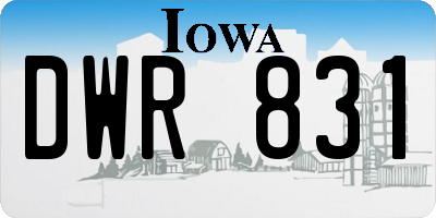 IA license plate DWR831