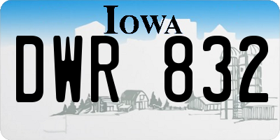 IA license plate DWR832